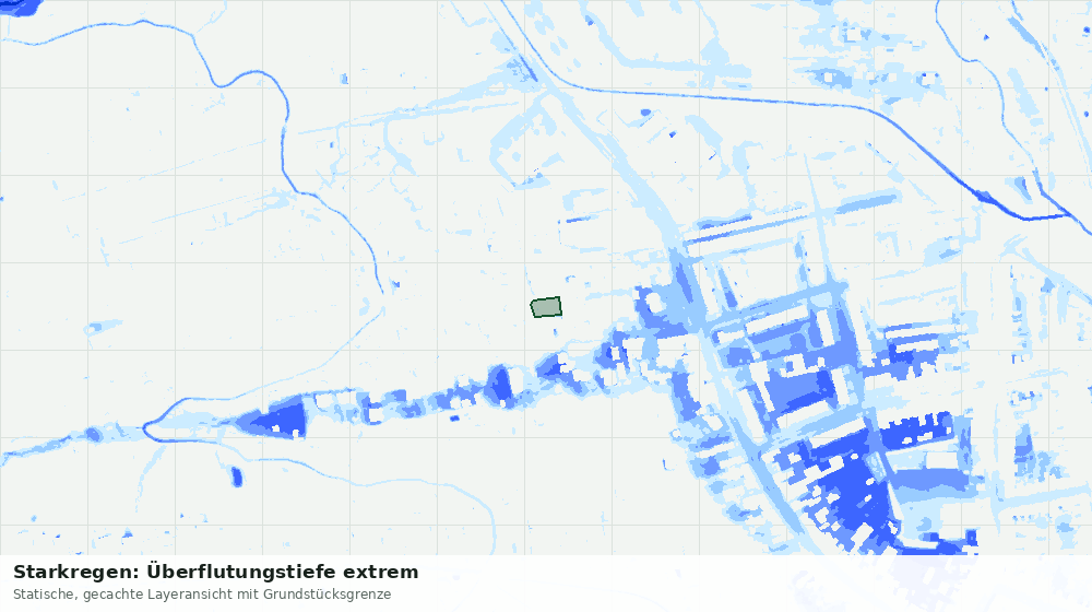 Statische Kartenansicht: Starkregen: Überflutungstiefe extrem