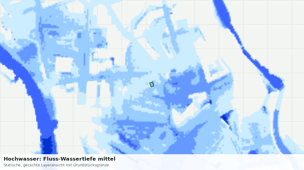 Statische Kartenansicht: Hochwasser: Fluss-Wassertiefe mittel