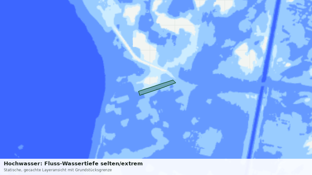 Statische Kartenansicht: Hochwasser: Fluss-Wassertiefe selten/extrem