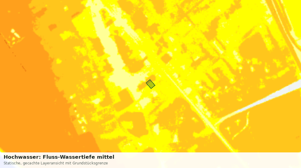 Statische Kartenansicht: Hochwasser: Fluss-Wassertiefe mittel