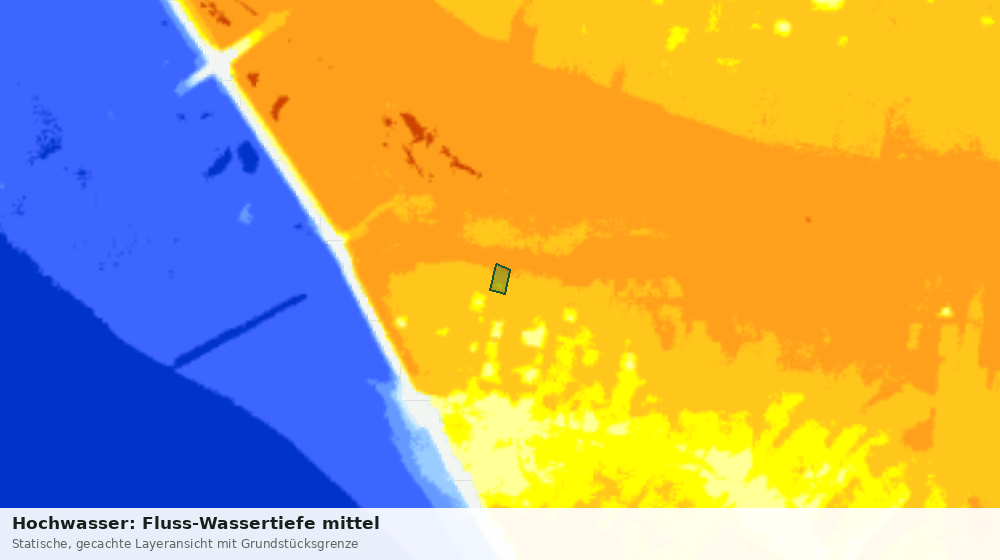 Statische Kartenansicht: Hochwasser: Fluss-Wassertiefe mittel