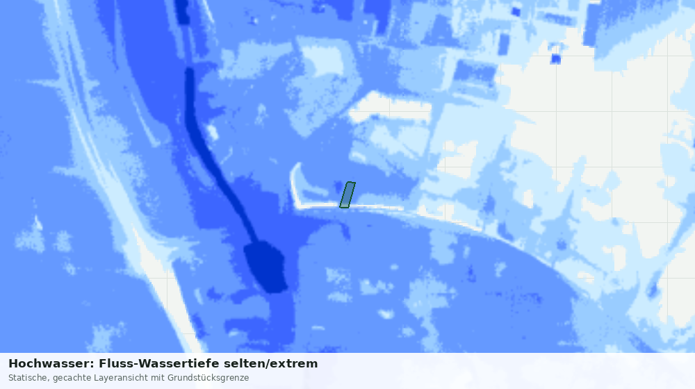 Statische Kartenansicht: Hochwasser: Fluss-Wassertiefe selten/extrem