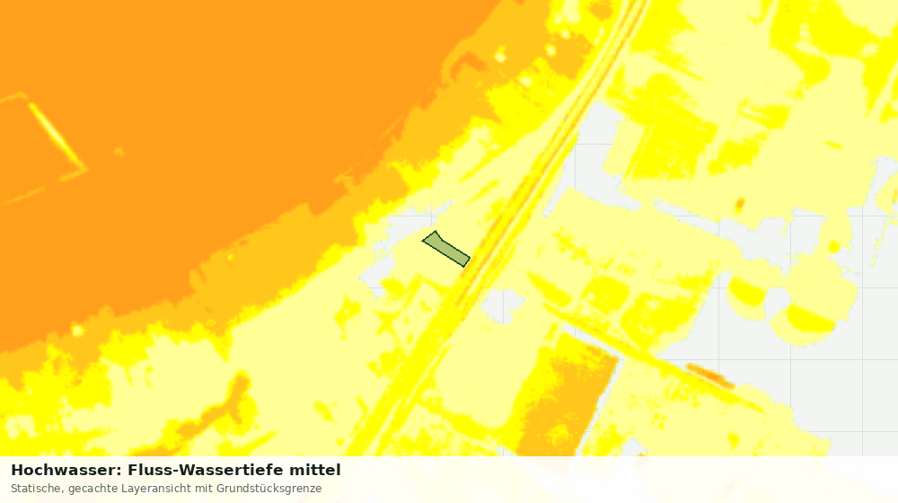 Statische Kartenansicht: Hochwasser: Fluss-Wassertiefe mittel