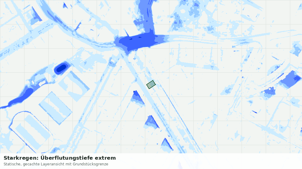 Statische Kartenansicht: Starkregen: Überflutungstiefe extrem