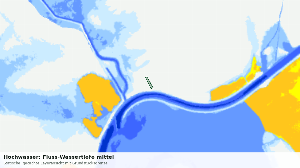 Statische Kartenansicht: Hochwasser: Fluss-Wassertiefe mittel