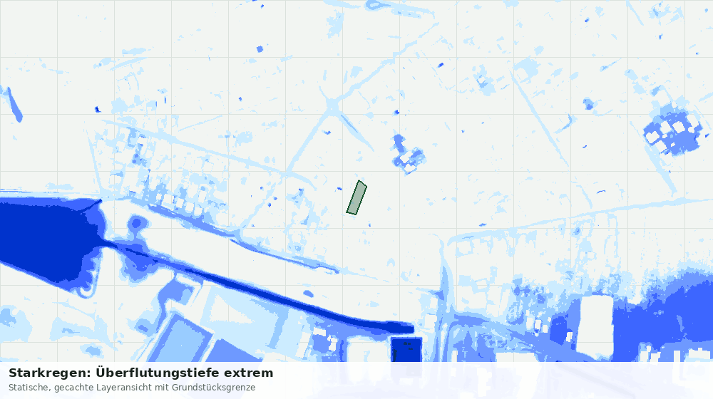 Statische Kartenansicht: Starkregen: Überflutungstiefe extrem