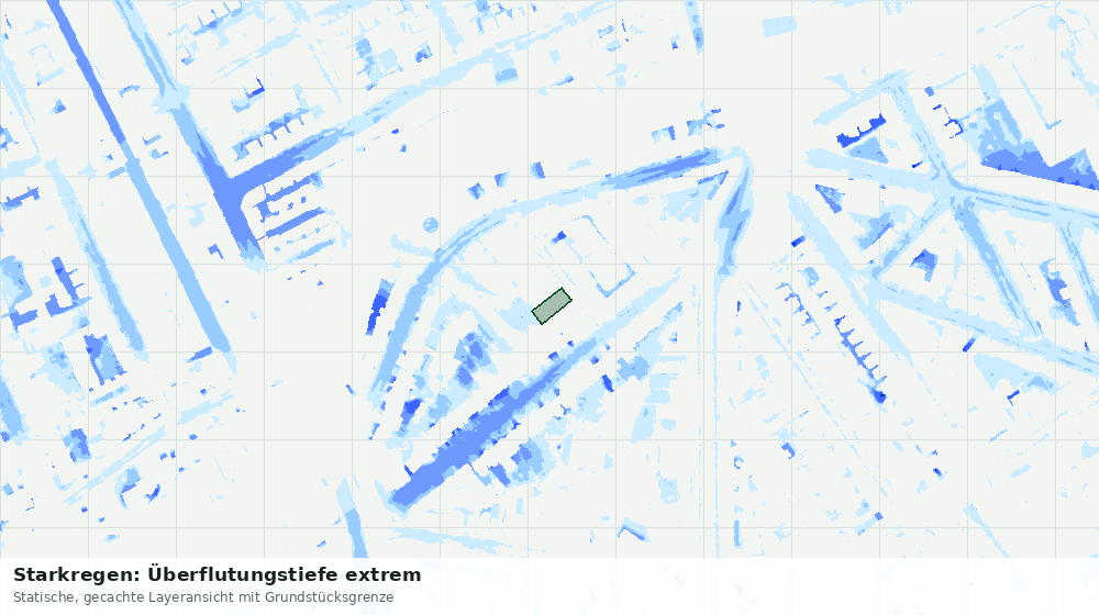 Statische Kartenansicht: Starkregen: Überflutungstiefe extrem