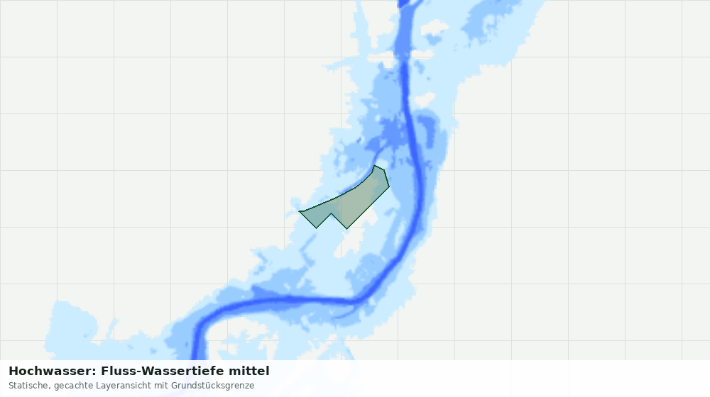 Statische Kartenansicht: Hochwasser: Fluss-Wassertiefe mittel
