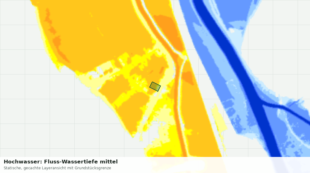 Statische Kartenansicht: Hochwasser: Fluss-Wassertiefe mittel