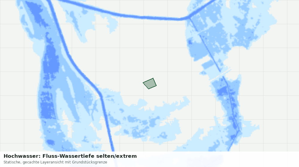 Statische Kartenansicht: Hochwasser: Fluss-Wassertiefe selten/extrem