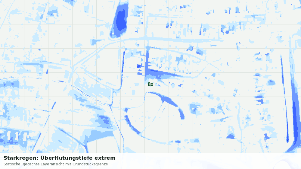 Statische Kartenansicht: Starkregen: Überflutungstiefe extrem