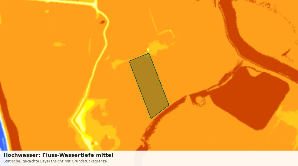 Statische Kartenansicht: Hochwasser: Fluss-Wassertiefe mittel