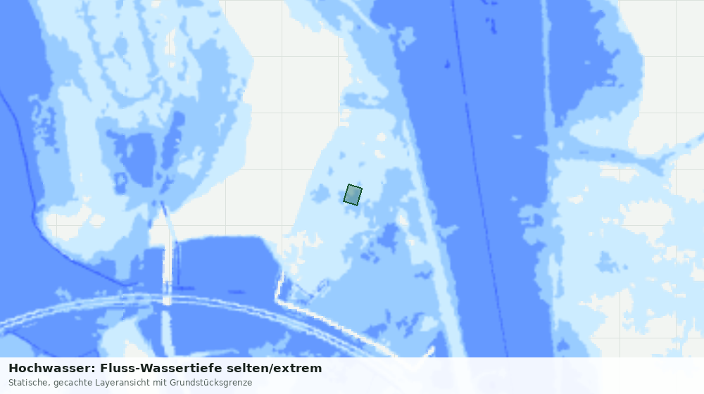 Statische Kartenansicht: Hochwasser: Fluss-Wassertiefe selten/extrem