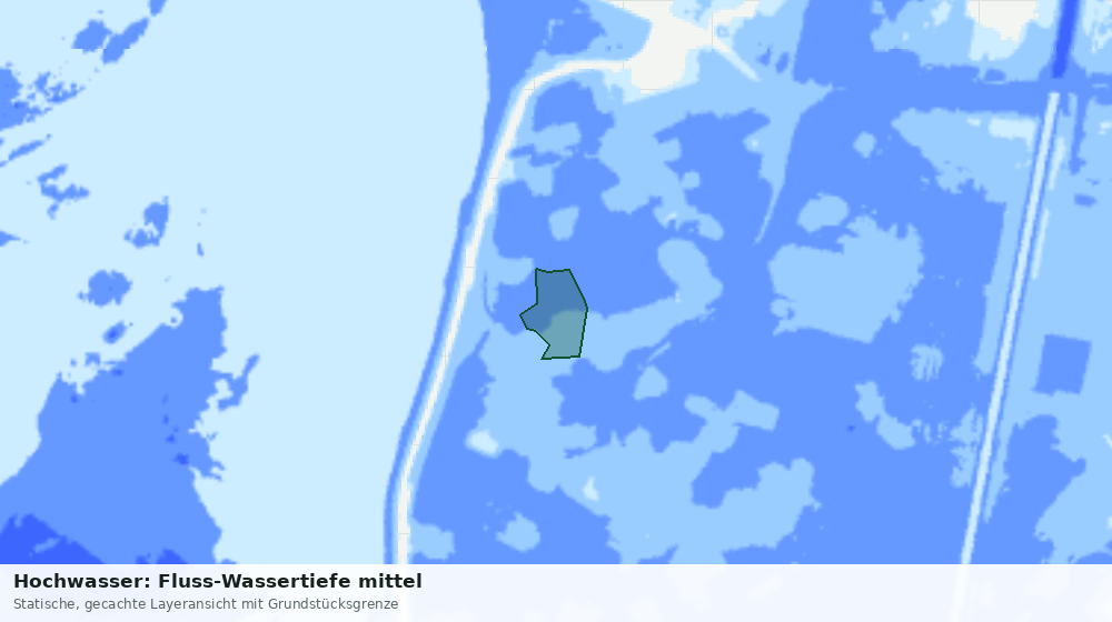 Statische Kartenansicht: Hochwasser: Fluss-Wassertiefe mittel