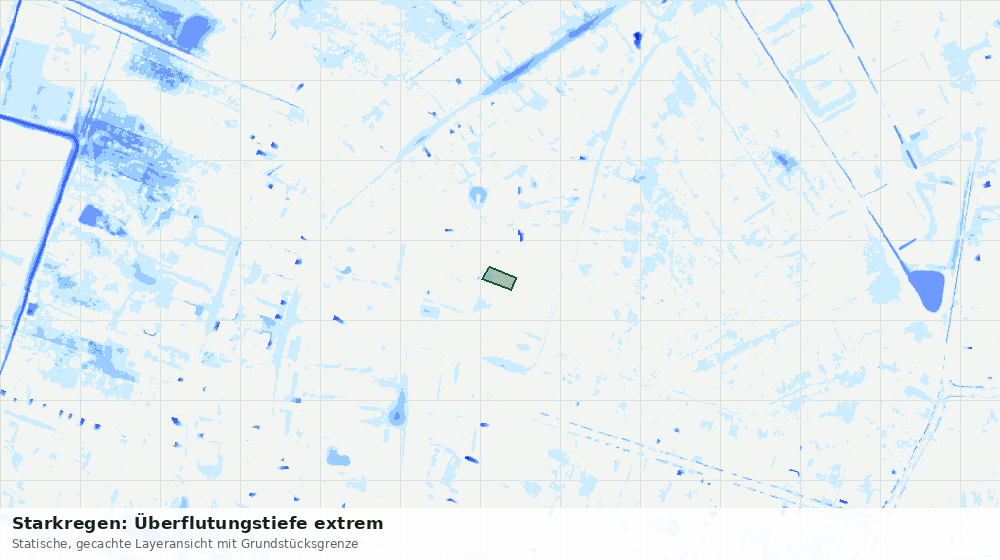 Statische Kartenansicht: Starkregen: Überflutungstiefe extrem