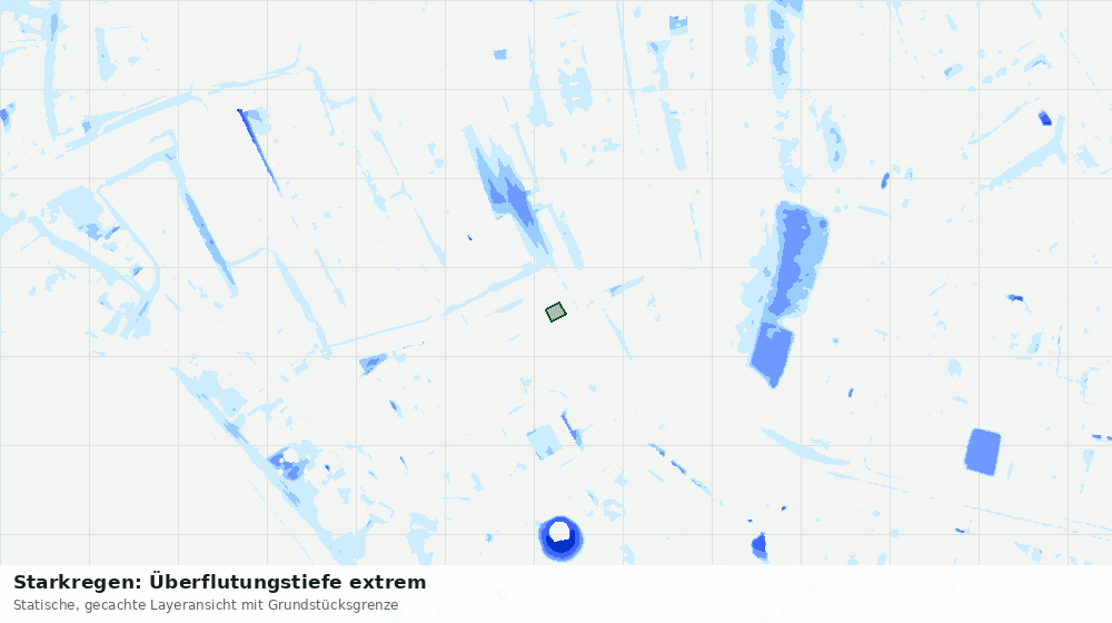Statische Kartenansicht: Starkregen: Überflutungstiefe extrem