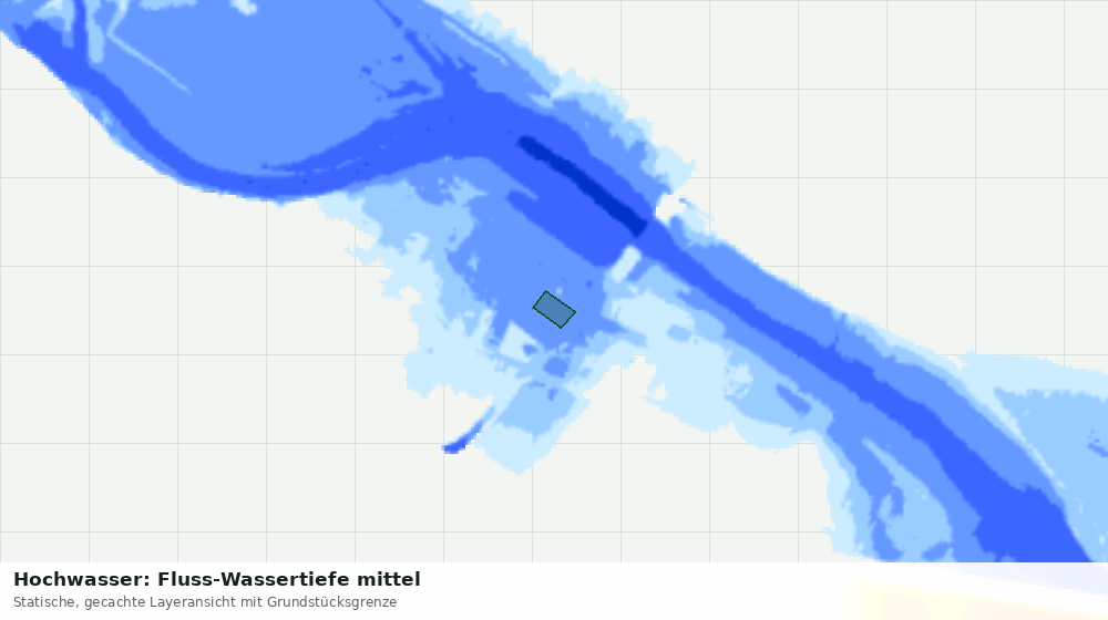 Statische Kartenansicht: Hochwasser: Fluss-Wassertiefe mittel