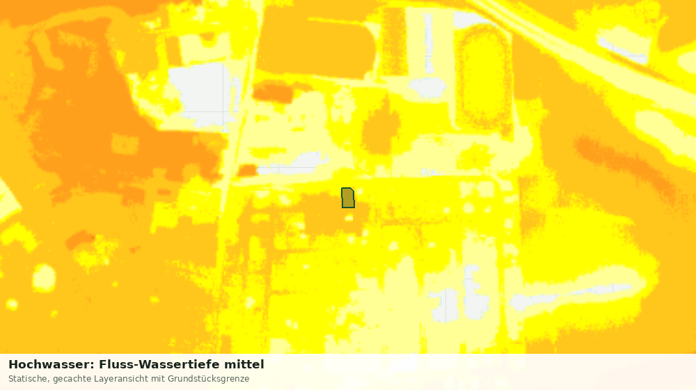 Statische Kartenansicht: Hochwasser: Fluss-Wassertiefe mittel