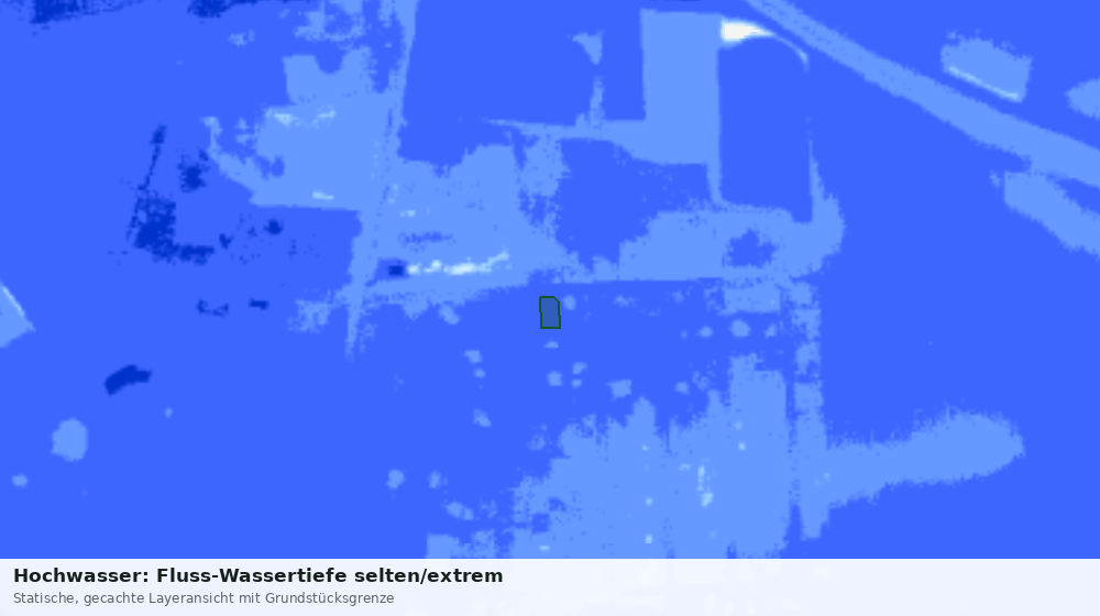 Statische Kartenansicht: Hochwasser: Fluss-Wassertiefe selten/extrem