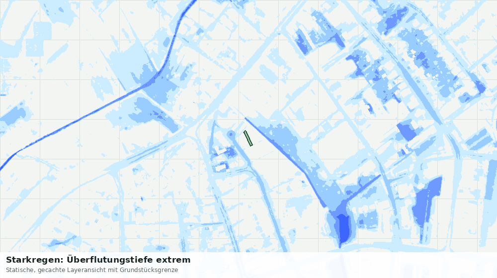 Statische Kartenansicht: Starkregen: Überflutungstiefe extrem