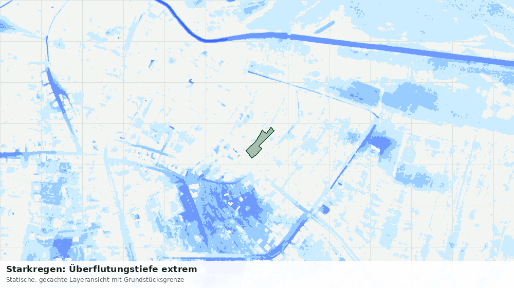 Statische Kartenansicht: Starkregen: Überflutungstiefe extrem