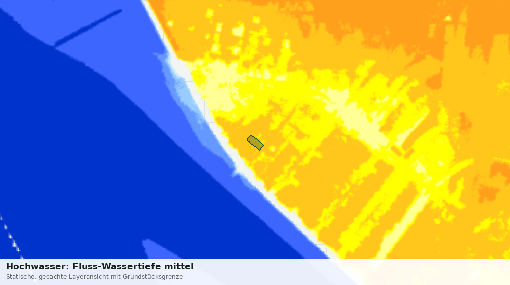 Statische Kartenansicht: Hochwasser: Fluss-Wassertiefe mittel
