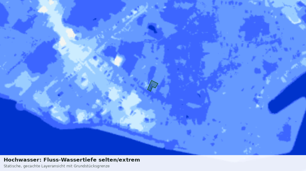 Statische Kartenansicht: Hochwasser: Fluss-Wassertiefe selten/extrem