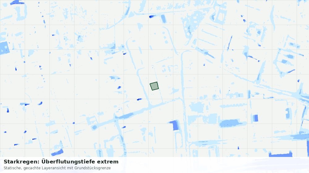 Statische Kartenansicht: Starkregen: Überflutungstiefe extrem