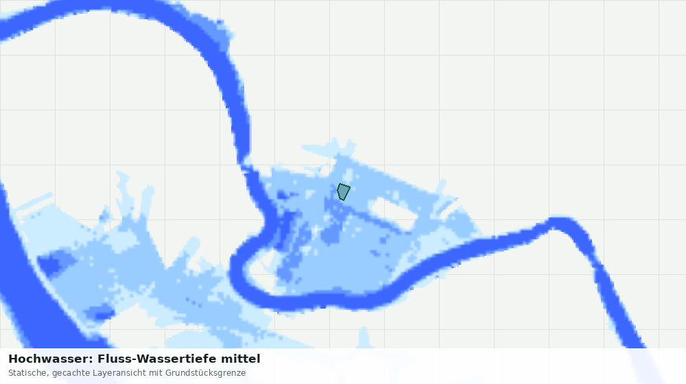 Statische Kartenansicht: Hochwasser: Fluss-Wassertiefe mittel