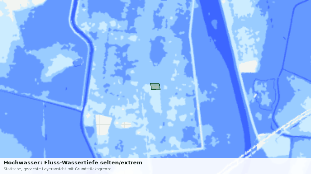 Statische Kartenansicht: Hochwasser: Fluss-Wassertiefe selten/extrem