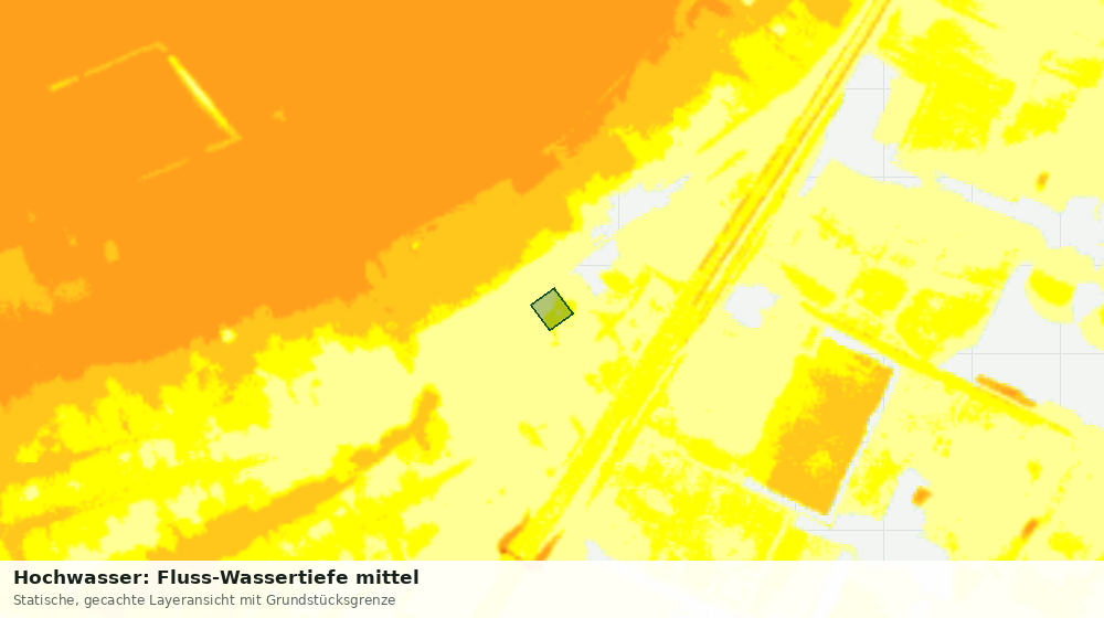 Statische Kartenansicht: Hochwasser: Fluss-Wassertiefe mittel