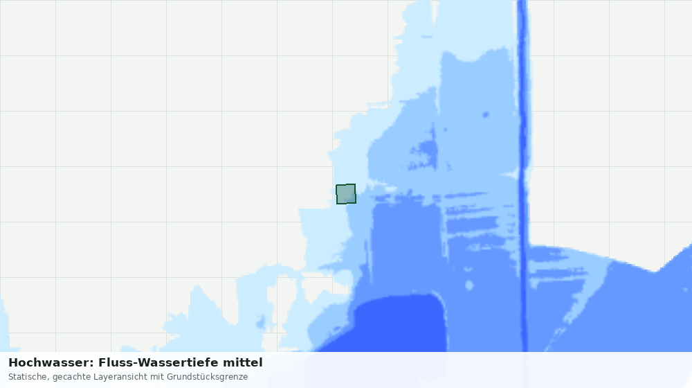 Statische Kartenansicht: Hochwasser: Fluss-Wassertiefe mittel