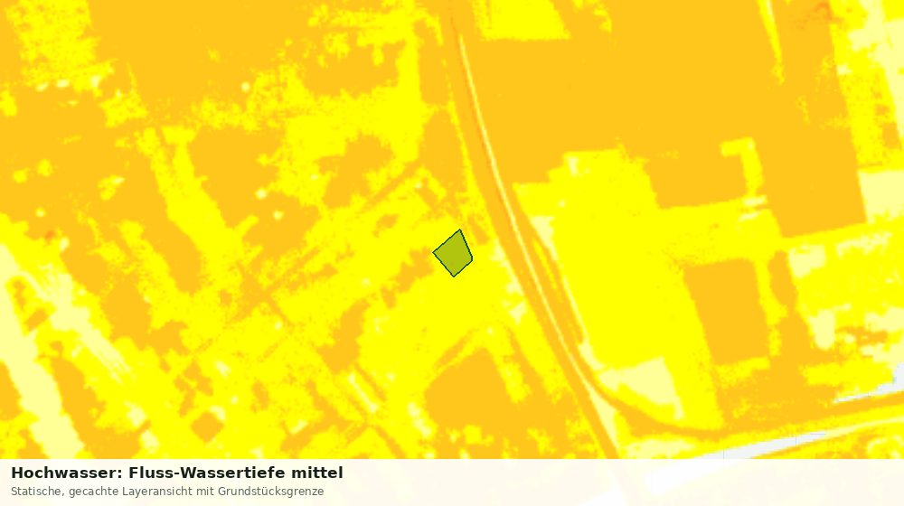 Statische Kartenansicht: Hochwasser: Fluss-Wassertiefe mittel