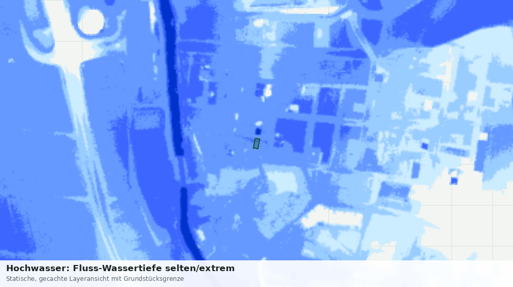 Statische Kartenansicht: Hochwasser: Fluss-Wassertiefe selten/extrem