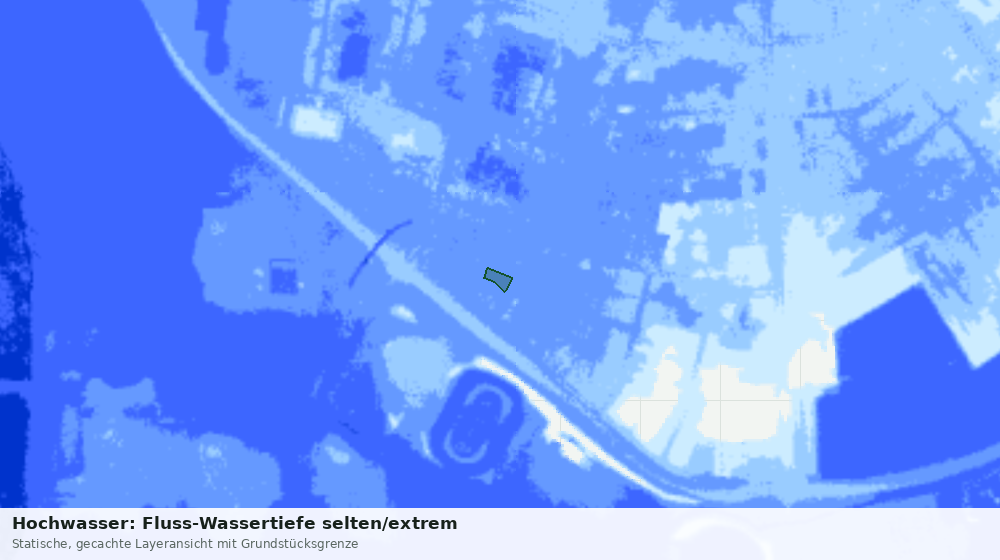 Statische Kartenansicht: Hochwasser: Fluss-Wassertiefe selten/extrem