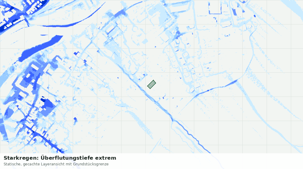 Statische Kartenansicht: Starkregen: Überflutungstiefe extrem