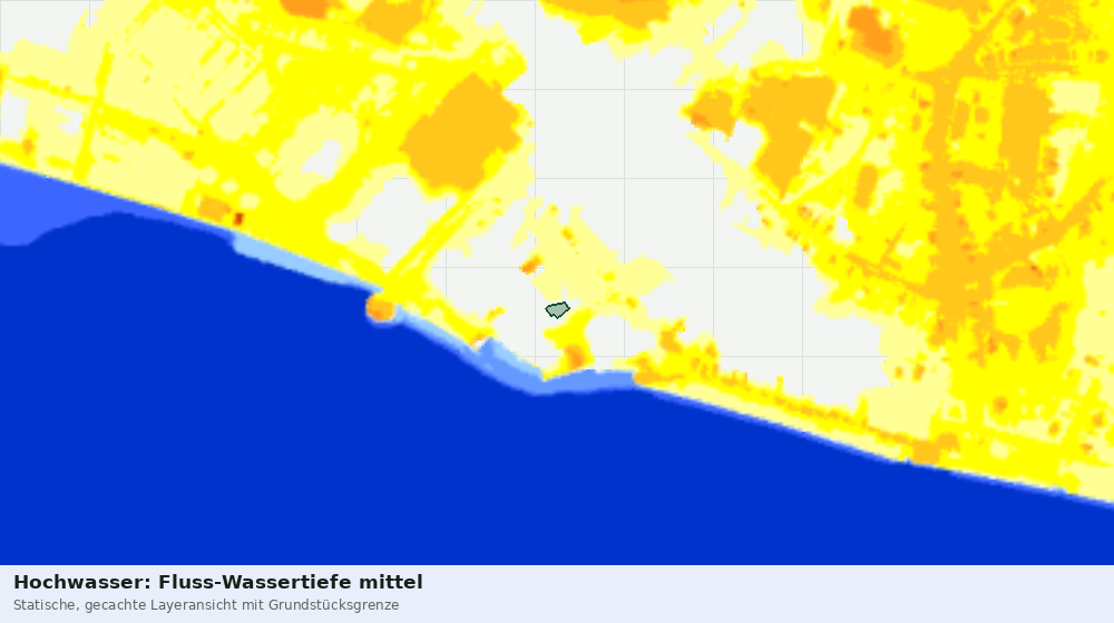 Statische Kartenansicht: Hochwasser: Fluss-Wassertiefe mittel