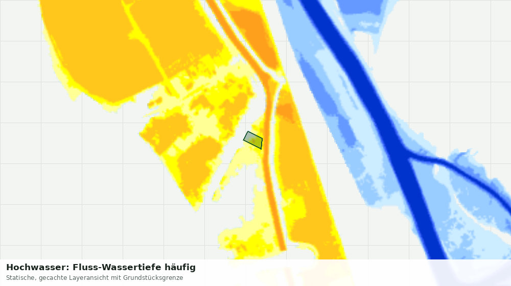 Statische Kartenansicht: Hochwasser: Fluss-Wassertiefe häufig