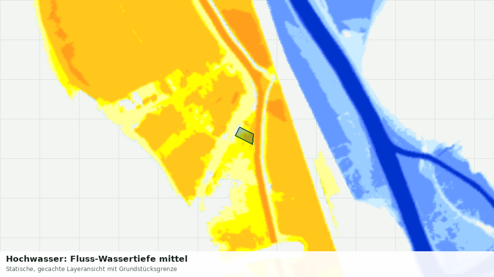 Statische Kartenansicht: Hochwasser: Fluss-Wassertiefe mittel