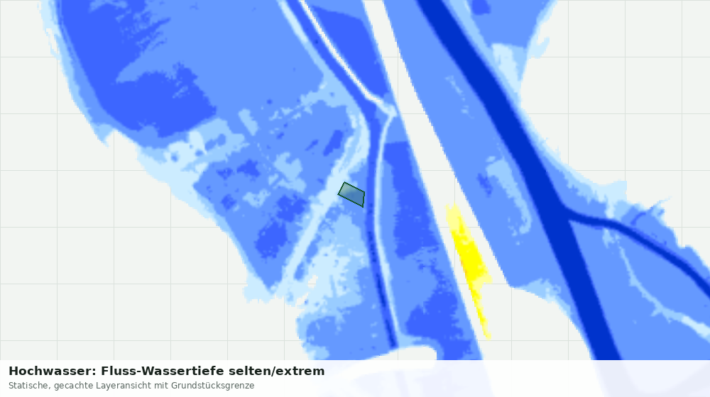 Statische Kartenansicht: Hochwasser: Fluss-Wassertiefe selten/extrem