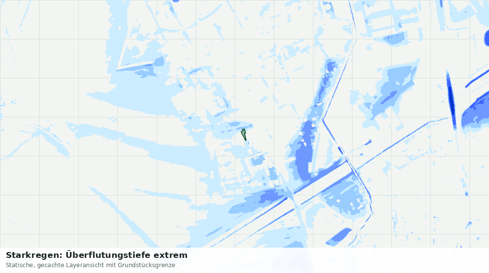 Statische Kartenansicht: Starkregen: Überflutungstiefe extrem