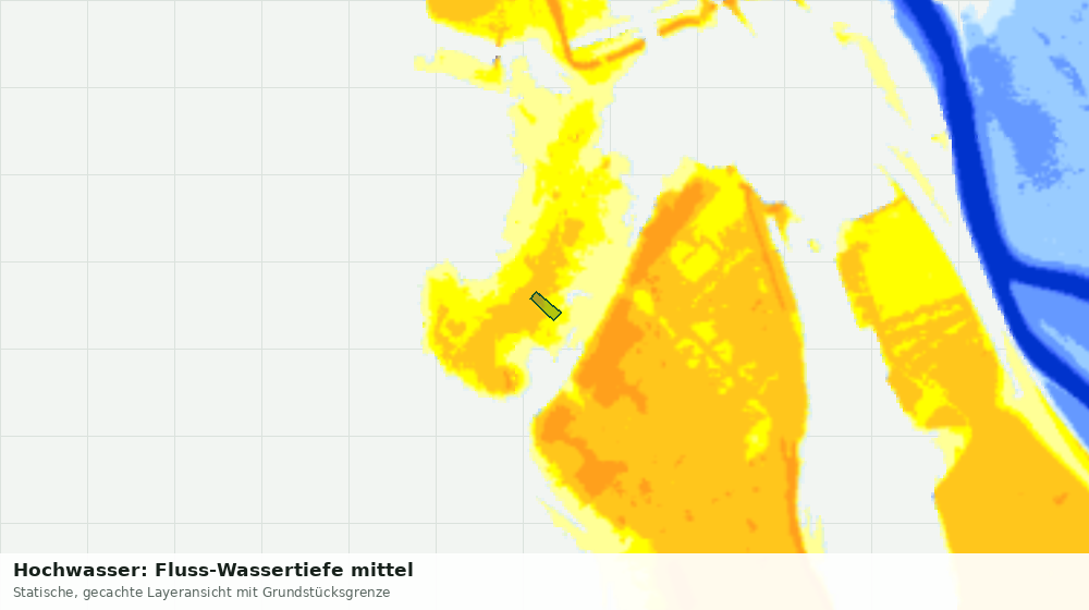 Statische Kartenansicht: Hochwasser: Fluss-Wassertiefe mittel