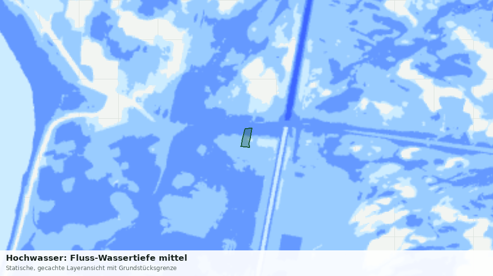 Statische Kartenansicht: Hochwasser: Fluss-Wassertiefe mittel