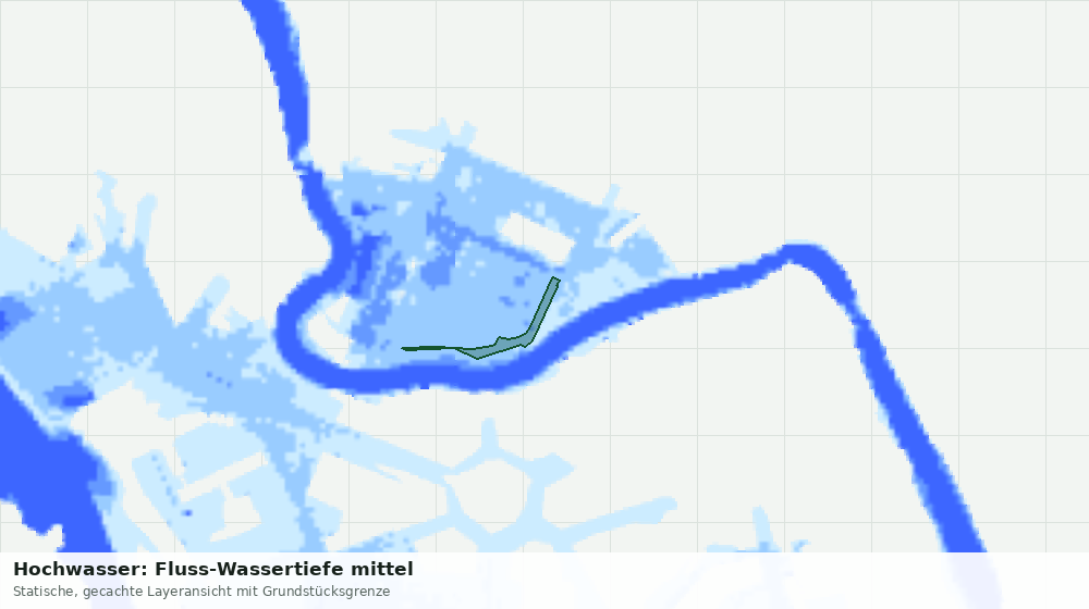 Statische Kartenansicht: Hochwasser: Fluss-Wassertiefe mittel
