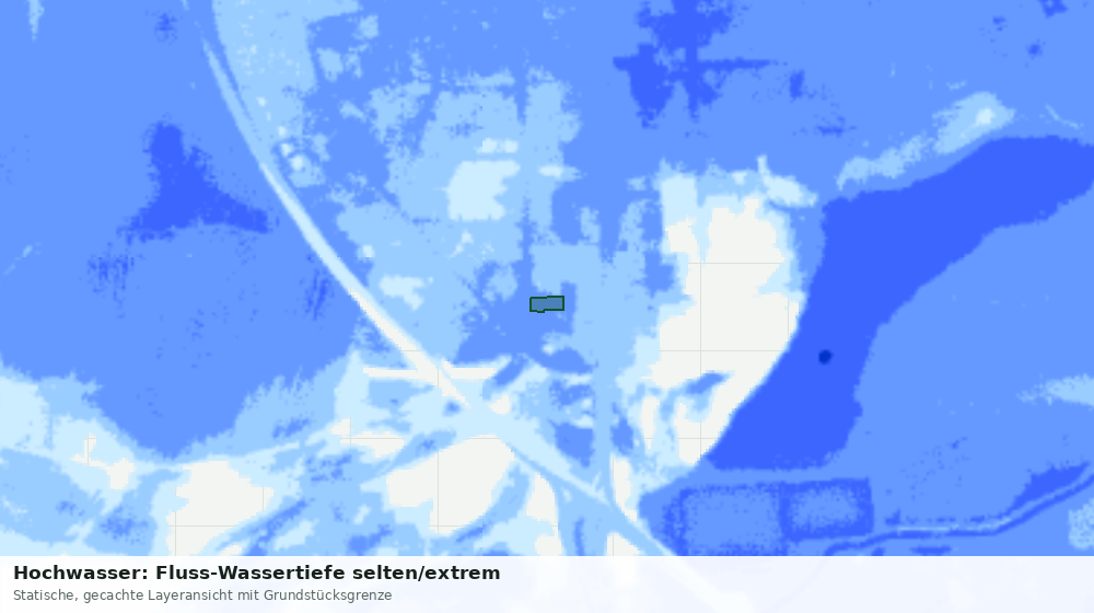 Statische Kartenansicht: Hochwasser: Fluss-Wassertiefe selten/extrem