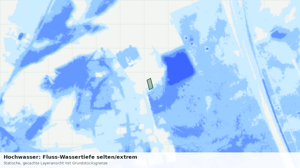 Statische Kartenansicht: Hochwasser: Fluss-Wassertiefe selten/extrem