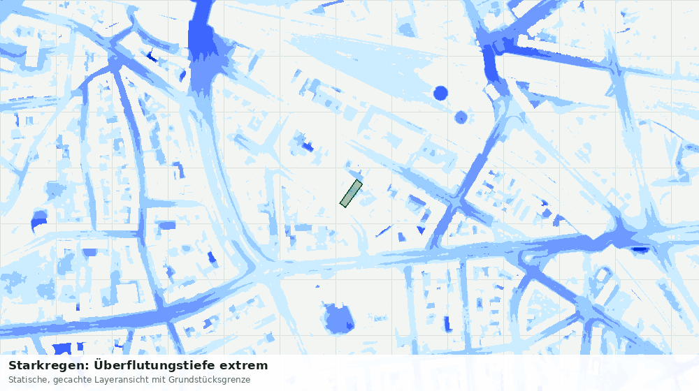 Statische Kartenansicht: Starkregen: Überflutungstiefe extrem