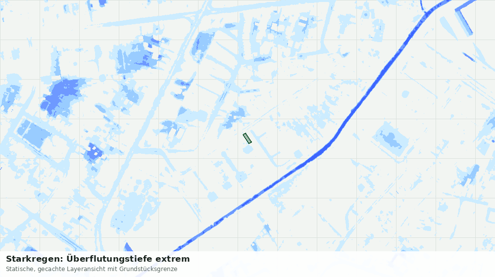 Statische Kartenansicht: Starkregen: Überflutungstiefe extrem
