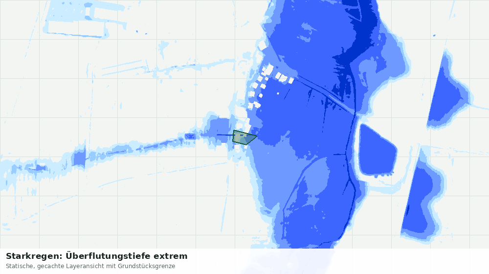 Statische Kartenansicht: Starkregen: Überflutungstiefe extrem