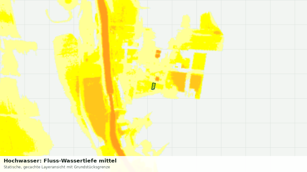 Statische Kartenansicht: Hochwasser: Fluss-Wassertiefe mittel